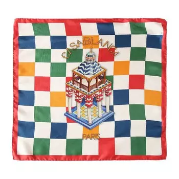 Шелковый шарф Casablanca с графическим принтом, Многоцветный