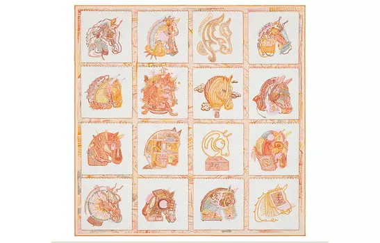 Шелковый шарф Chevaloscope унисекс HERMES