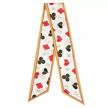 Шелковый шарф Deep Breath с шелковой печатью, черный