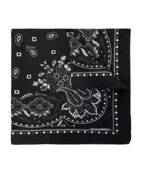 Шелковый шарф Dsquared2, черный