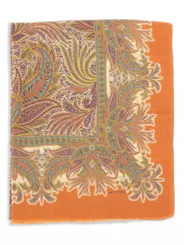 Шелковый шарф ETRO, оранжевый