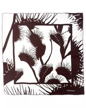 Шелковый шарф Ferragamo Salvatore Ferragamo, коричневый