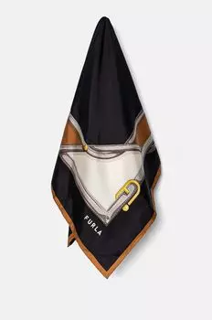 Шелковый шарф Furla, черный