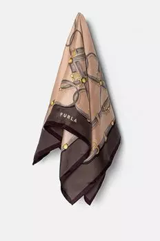Шелковый шарф Furla, коричневый