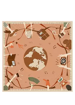 Шелковый шарф Influencer 90х90 см Quff, бежевый