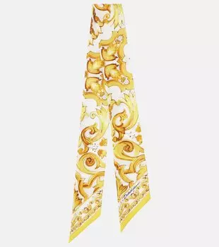 Шелковый шарф из майолики Dolce&Gabbana, желтый
