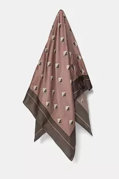 Шелковый шарф Mm, коричневый