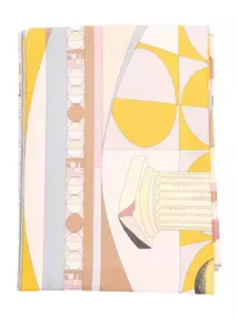 Шелковый шарф Moonlight Echoes с геометрическим принтом FENDI, розовый