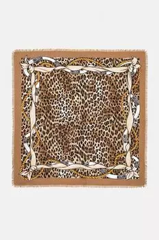 Шелковый шарф Moschino, коричневый