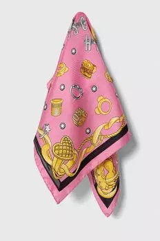 Шелковый шарф Moschino, розовый
