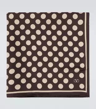 Шелковый шарф Opticool в горошек Valentino Garavani, Marrone/Burro