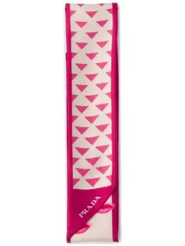 Шелковый шарф Prada, нейтральный цвет