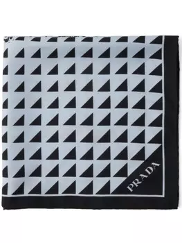 Шелковый шарф Prada, синий
