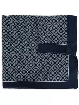 Шелковый шарф с цветочным узором Dolce & Gabbana, синий