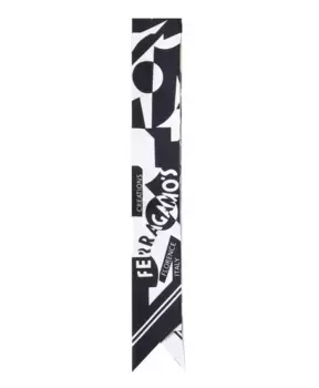 Шелковый шарф с двухцветным принтом логотипа Salvatore Ferragamo, мультиколор