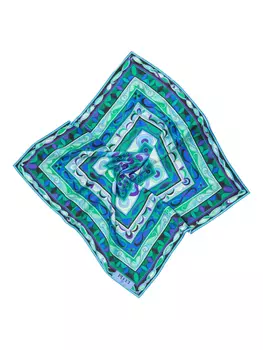 Шелковый шарф с геометрическим принтом PUCCI, зеленый