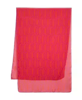 Шелковый шарф с геометрическим узором Lanvin, красный