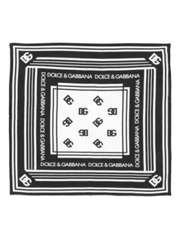 Шелковый шарф с логотипом DOLCE & GABBANA, черный