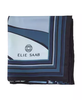 Шелковый шарф с логотипом Elie Saab, синий