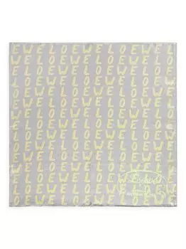 Шелковый шарф с логотипом Loewe, серый