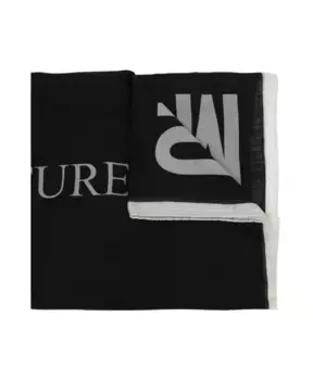 Шелковый шарф с логотипом Moschino, черный