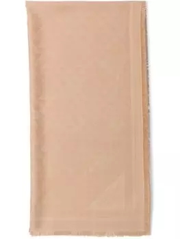Шелковый шарф с логотипом Prada, бежевый