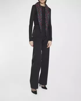 Шелковый шарф с логотипом Saint Laurent