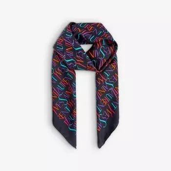Шелковый шарф с логотипом Saint Laurent, мультиколор