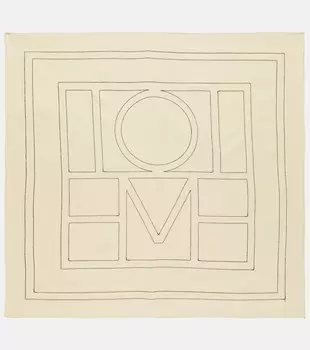 Шелковый шарф с логотипом Toteme, белый