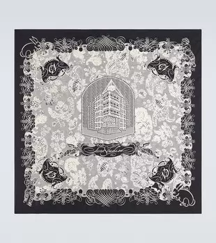 Шелковый шарф с принтом Acne Studios, черный