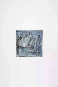 Шелковый шарф с принтом Acne Studios, цвет Denim Blue