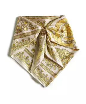 Шелковый шарф с принтом барокко Versace, мультиколор