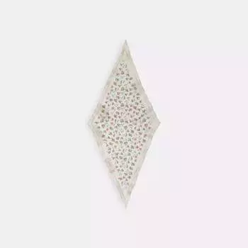 Шелковый шарф с принтом чайной розы и бриллиантами Coach Outlet, цвет Chalk