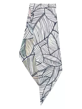 Шелковый шарф с принтом Giorgio Armani, синий