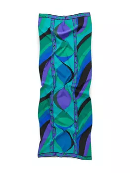 Шелковый шарф с принтом PUCCI Pesci, зеленый