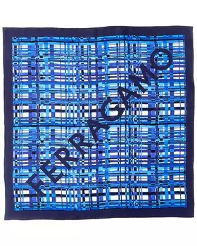 Шелковый шарф с принтом в клетку Ferragamo Salvatore Ferragamo, синий