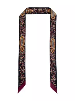 Шелковый шарф с узором пейсли ETRO, синий