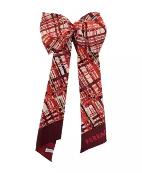 Шелковый шарф Salvatore Ferragamo, красный