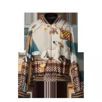 Шелковый шарф Сувенирная куртка Louis Vuitton, мультиколор