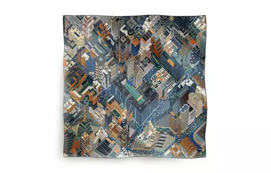 Шелковый шарф унисекс многоцветный HERMES