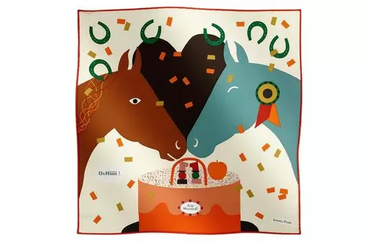 Шелковый шарф унисекс многоцветный HERMES