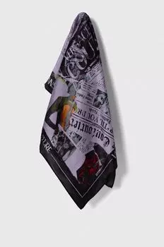 Шелковый шарф Versace Jeans Couture, фиолетовый