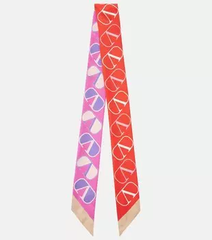 Шелковый шарф Vlogo Signature Valentino, розовый
