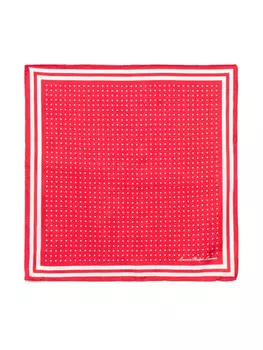 Шелковый шарф в горошек от Lauren Ralph Lauren, красный