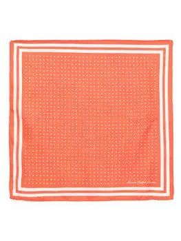 Шелковый шарф в горошек от Lauren Ralph Lauren, оранжевый