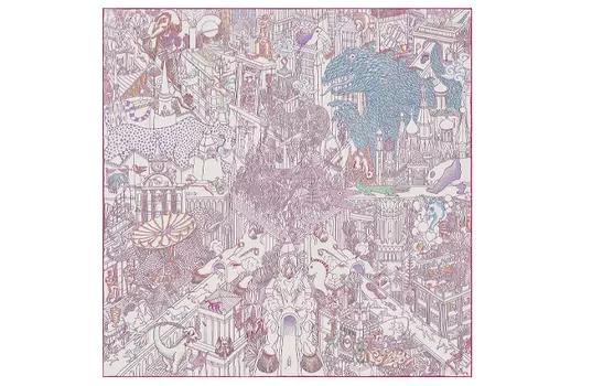 Шелковый шарф женский цвета фуксии HERMES, фуксия