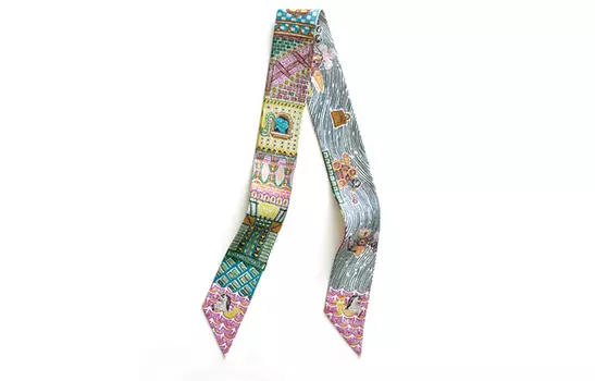 Шелковый шарф женский разноцветный HERMES