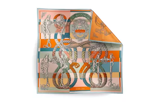 Шелковый шарф женский разноцветный HERMES