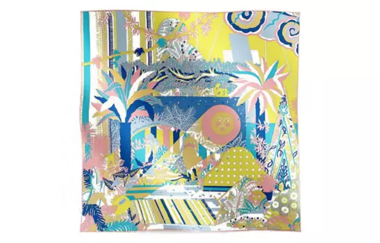 Шелковый шарф женский разноцветный HERMES