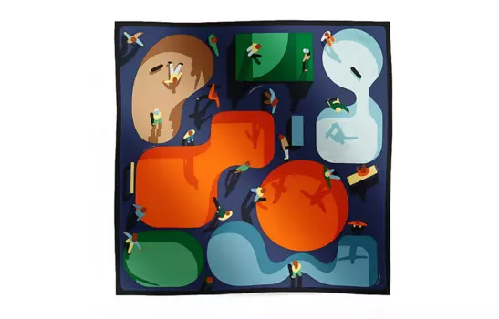 Шелковый шарф женский разноцветный HERMES